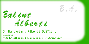 balint alberti business card